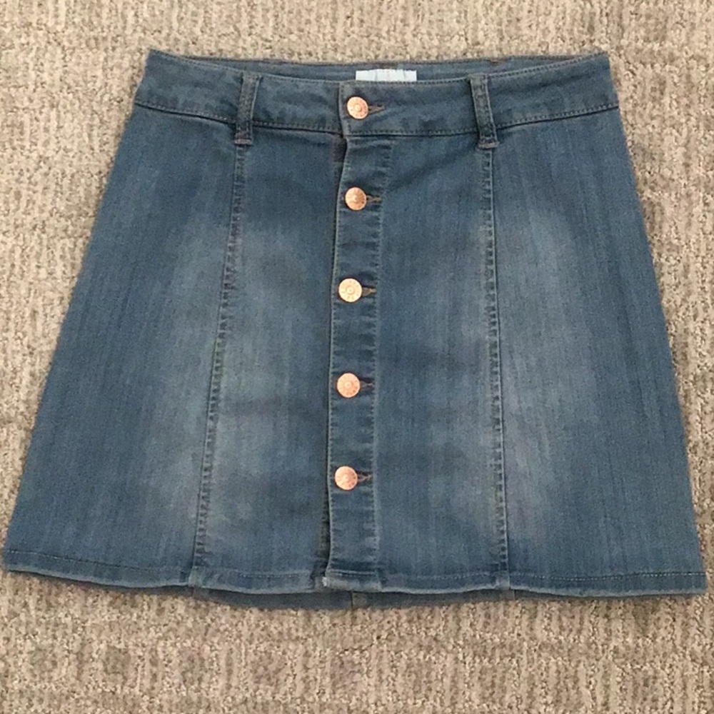 Celebrity Pink Denim Jean Skirt